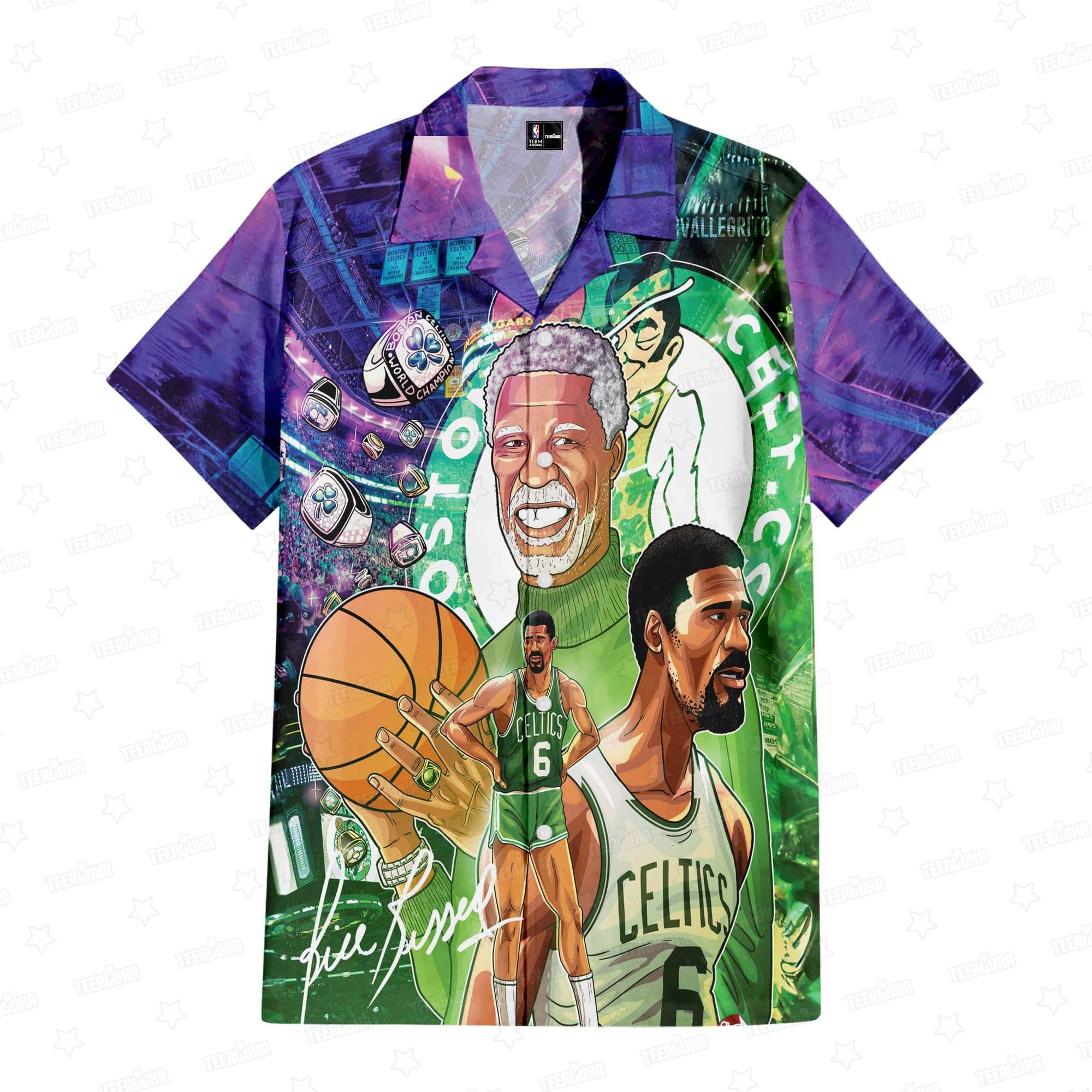 Bill Russell Boston Celtics Legacy Hawaiian Shirt