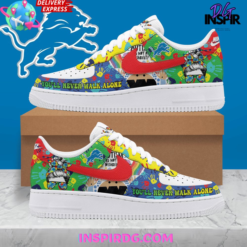 Detroit Lions Autism Awareness Nike Air Force 1 – InspirDG