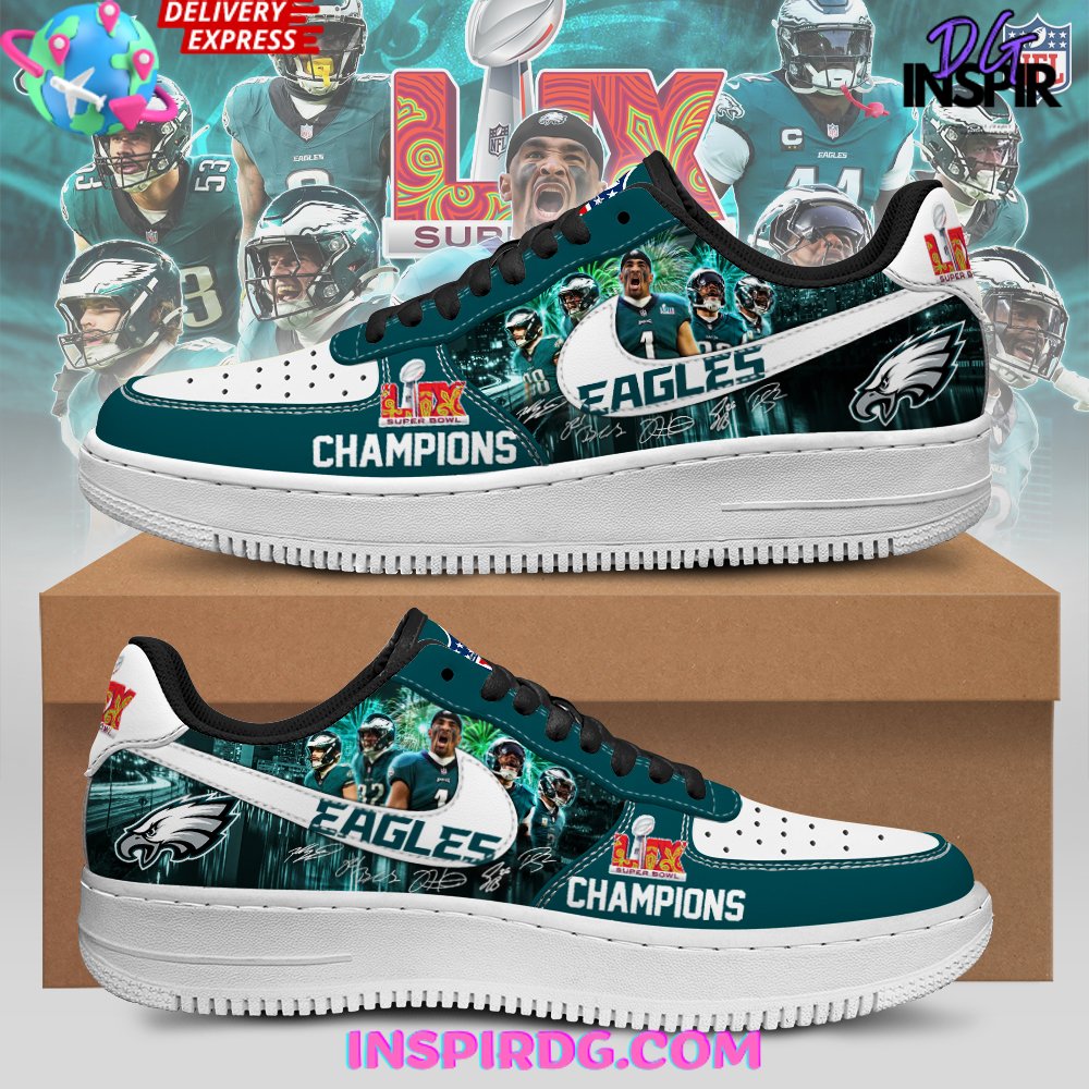 Philadelphia Eagles Super Bowl LIX Champions Nike Air Force 1 – InspirDG