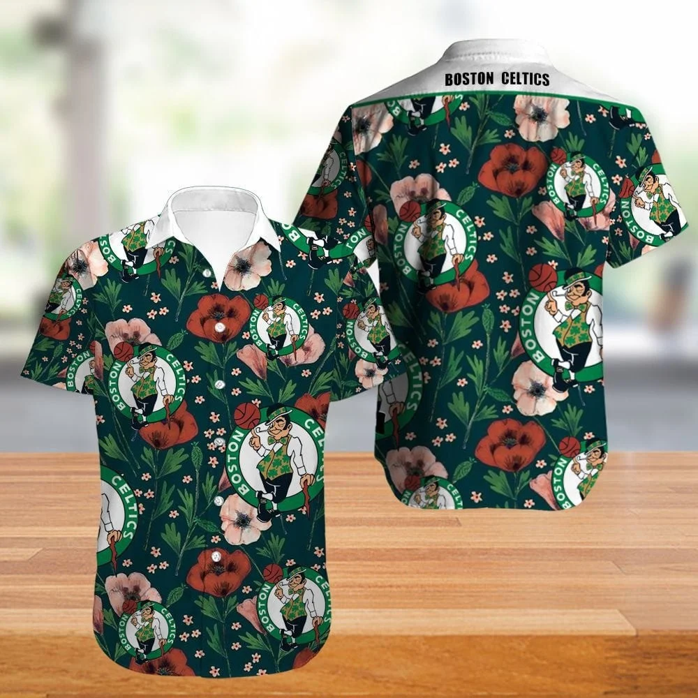 Boston Celtics Floral Garden Hawaiian Shirt