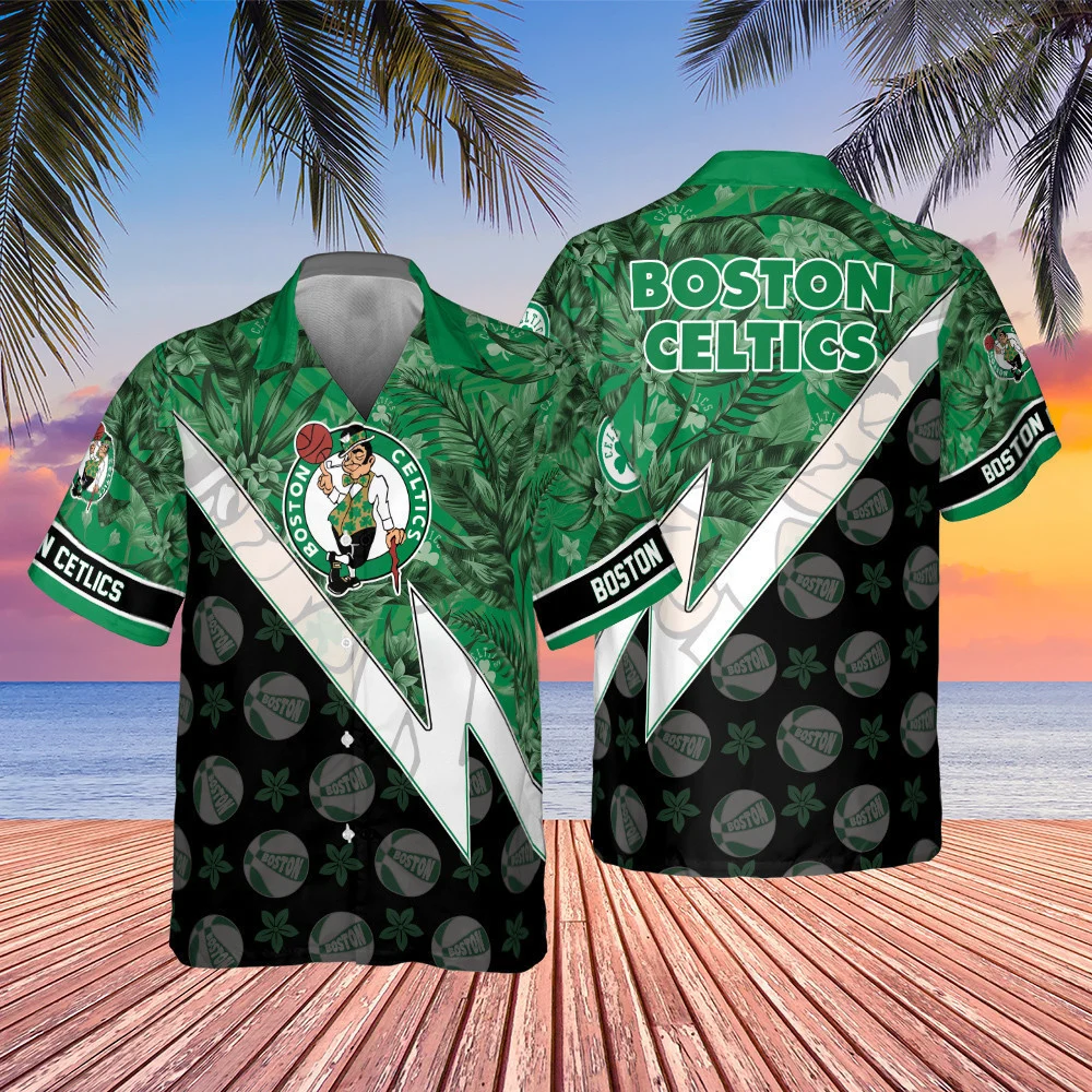 Boston Celtics Lightning Bolt Beach Shirt