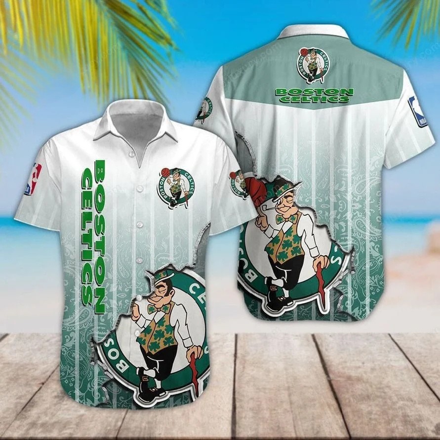 Boston Celtics Ocean Breeze Hawaiian Shirt