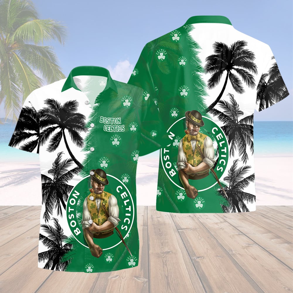 Boston Celtics Palm Island Hawaiian Shirt