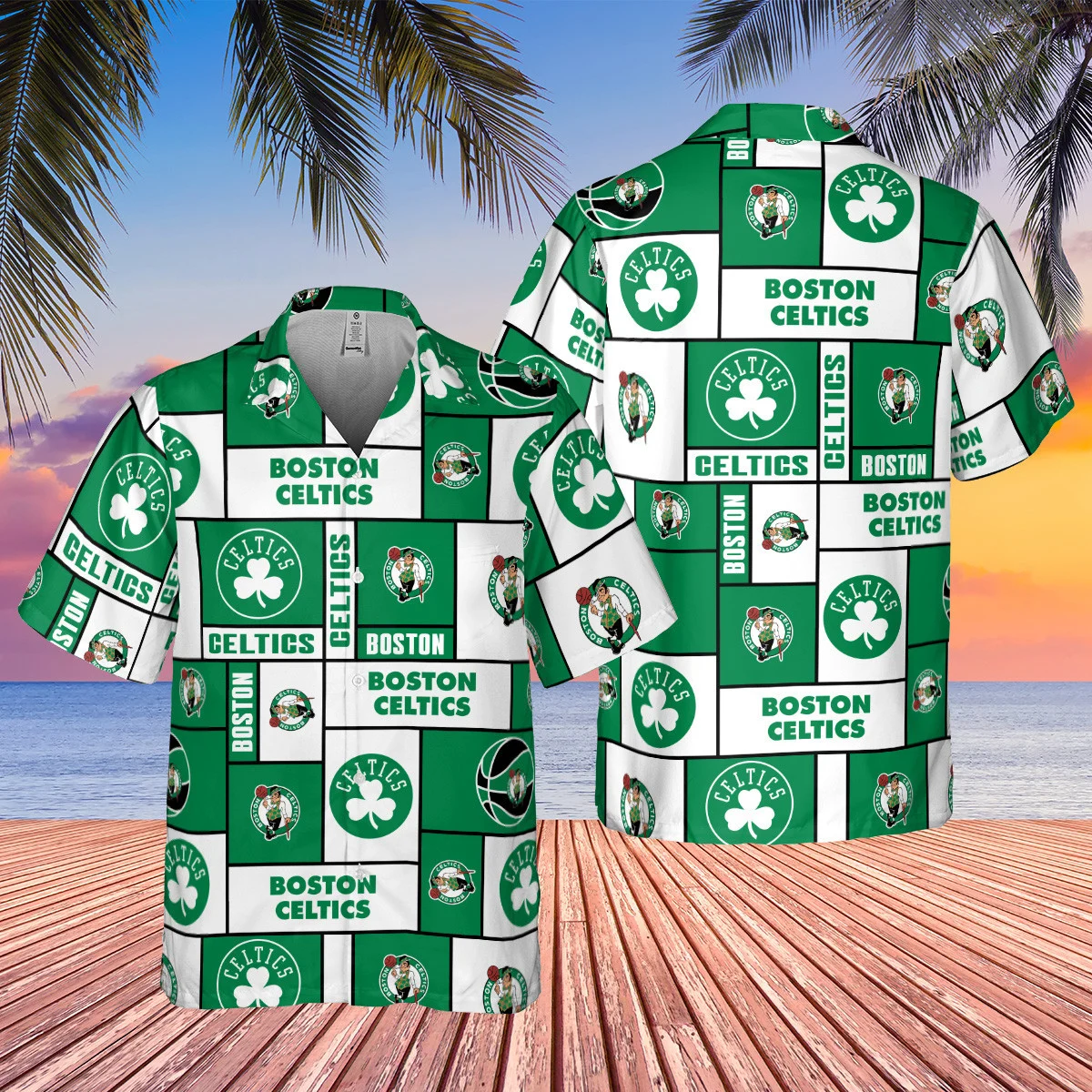 Boston Celtics Retro Logo Hawaiian Shirt