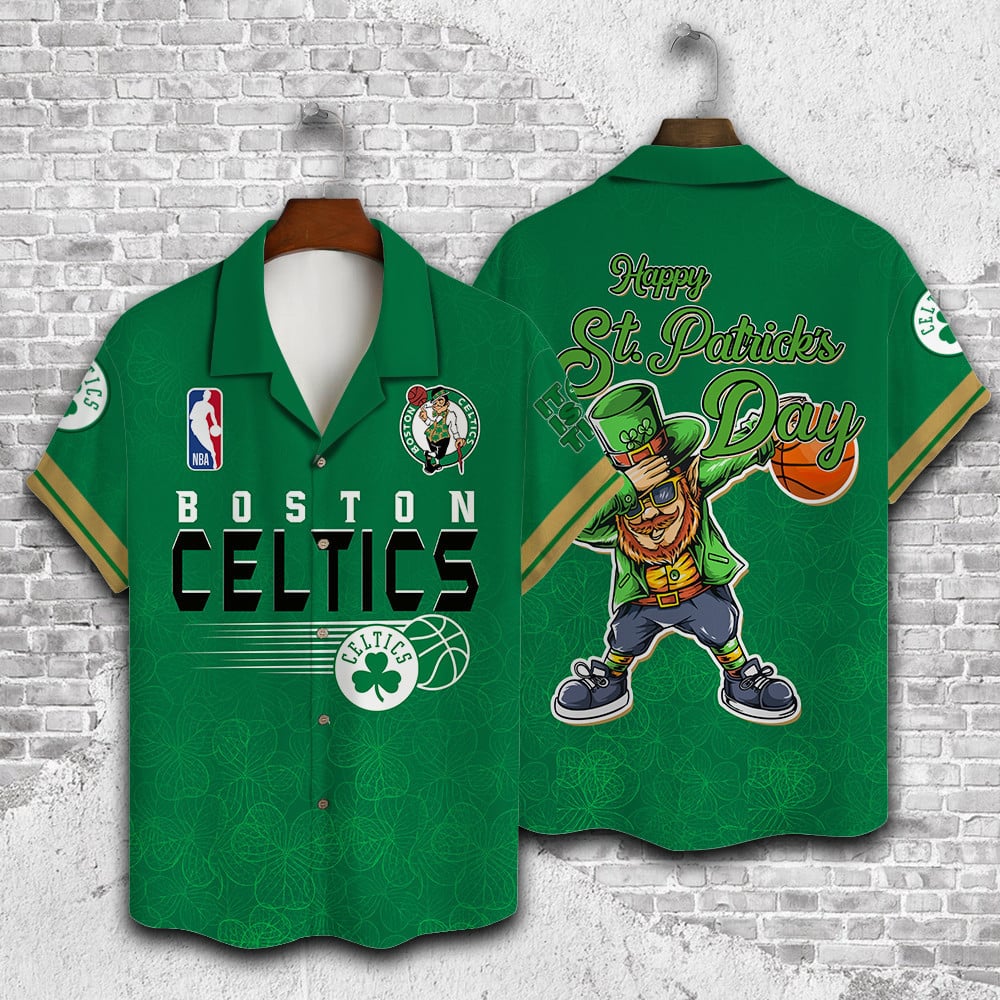 Boston Celtics St. Patrick’s Day Hawaiian Shirt