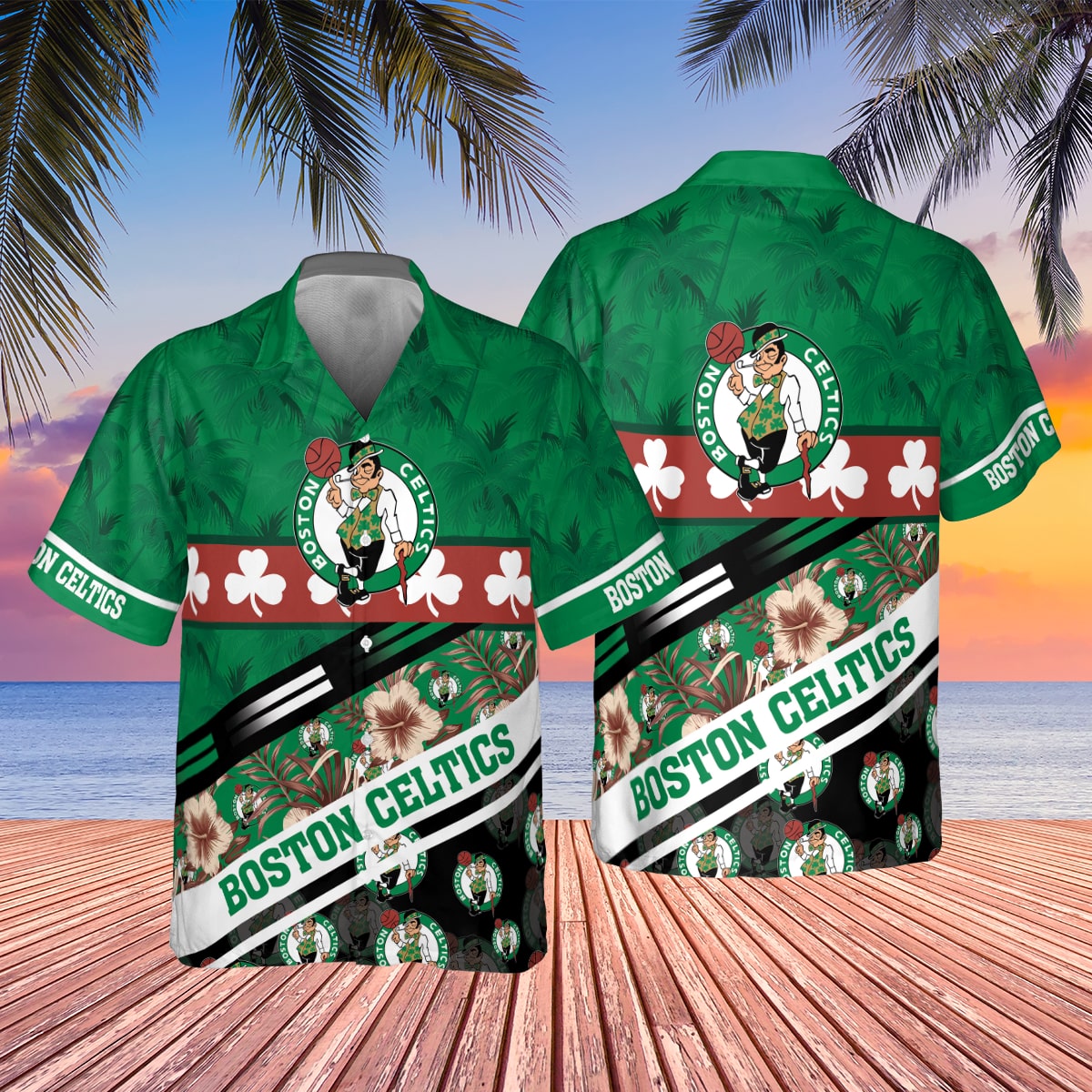 Boston Celtics Tree Hawaii Pattern Cute Hawaiian Shirt