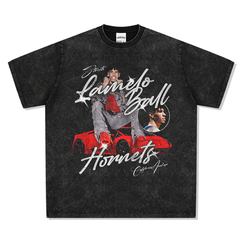 Three-ball Red Lamborghini LaMelo Ball TEE NBA 2025