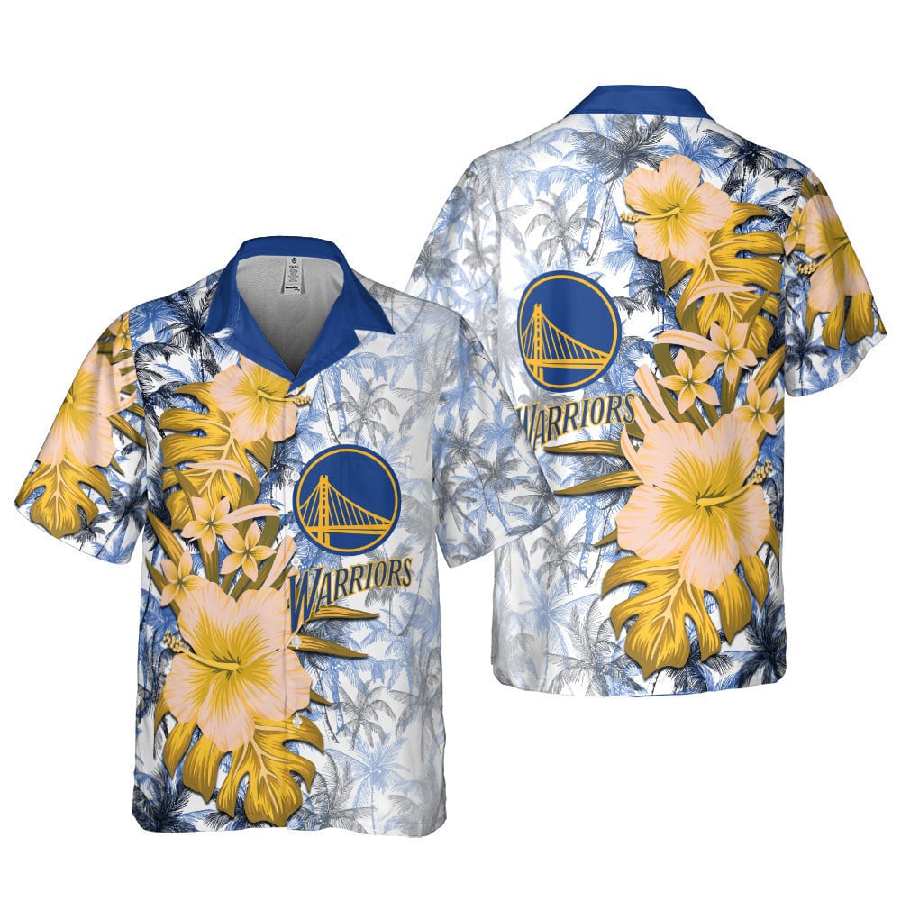 Golden State Warriors Hibiscus Bliss Hawaiian Shirt