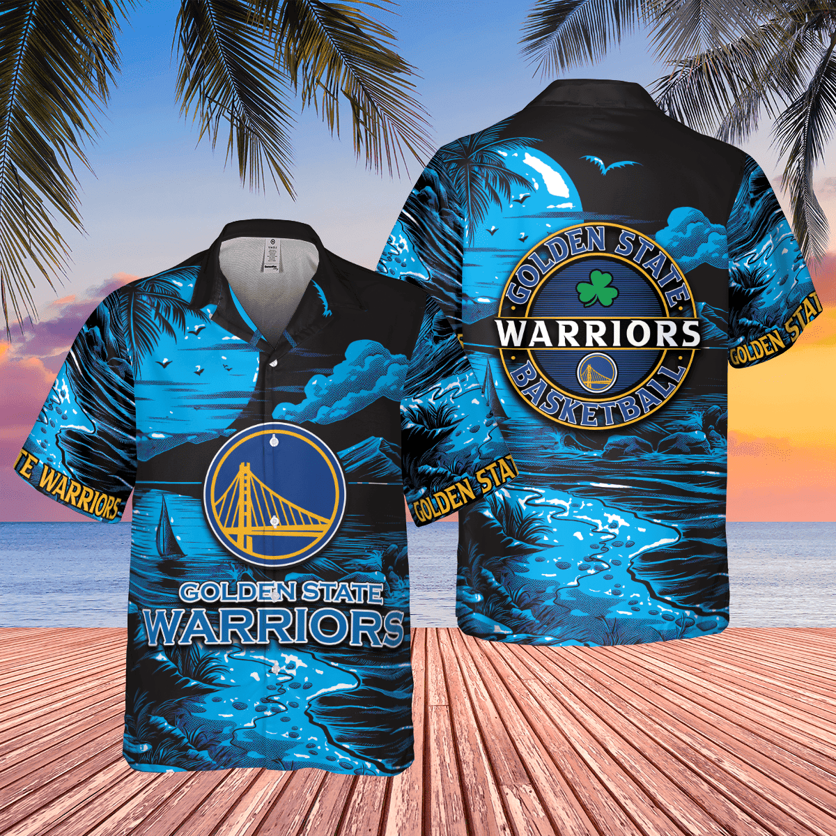 Golden State Warriors Ocean Night Hawaiian Shirt