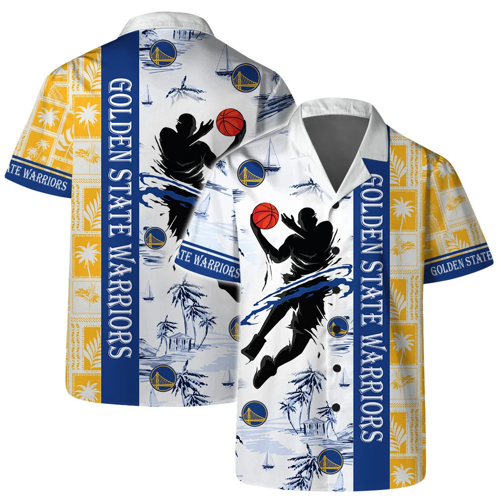 Golden State Warriors Slam Dunk Tropics Hawaiian Shirt