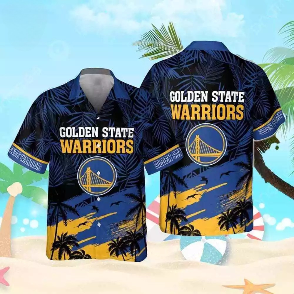 Golden State Warriors Tropical Nightfall Hawaiian Shirt