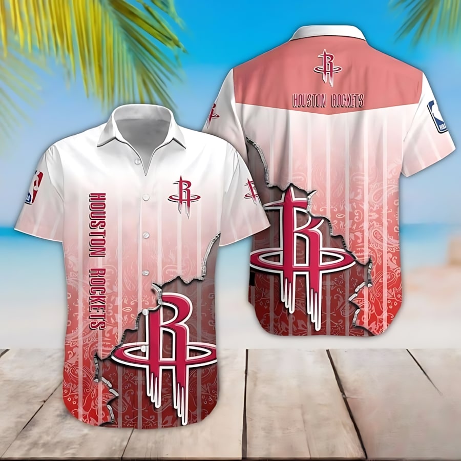 Houston Rockets Cracked Design Hawaiian Shirt