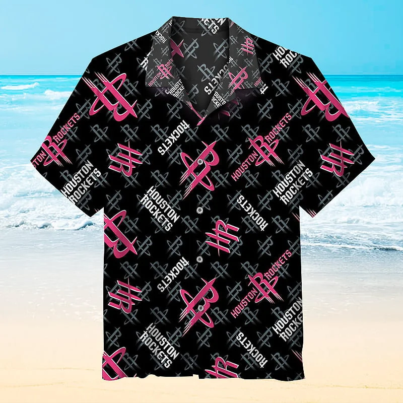 Houston Rockets Neon Logo Hawaiian Shirt