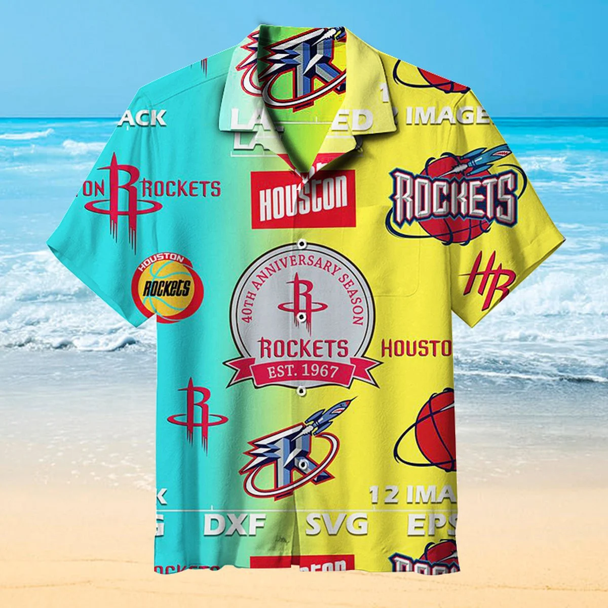 Houston Rockets Retro Logo Hawaiian Shirt