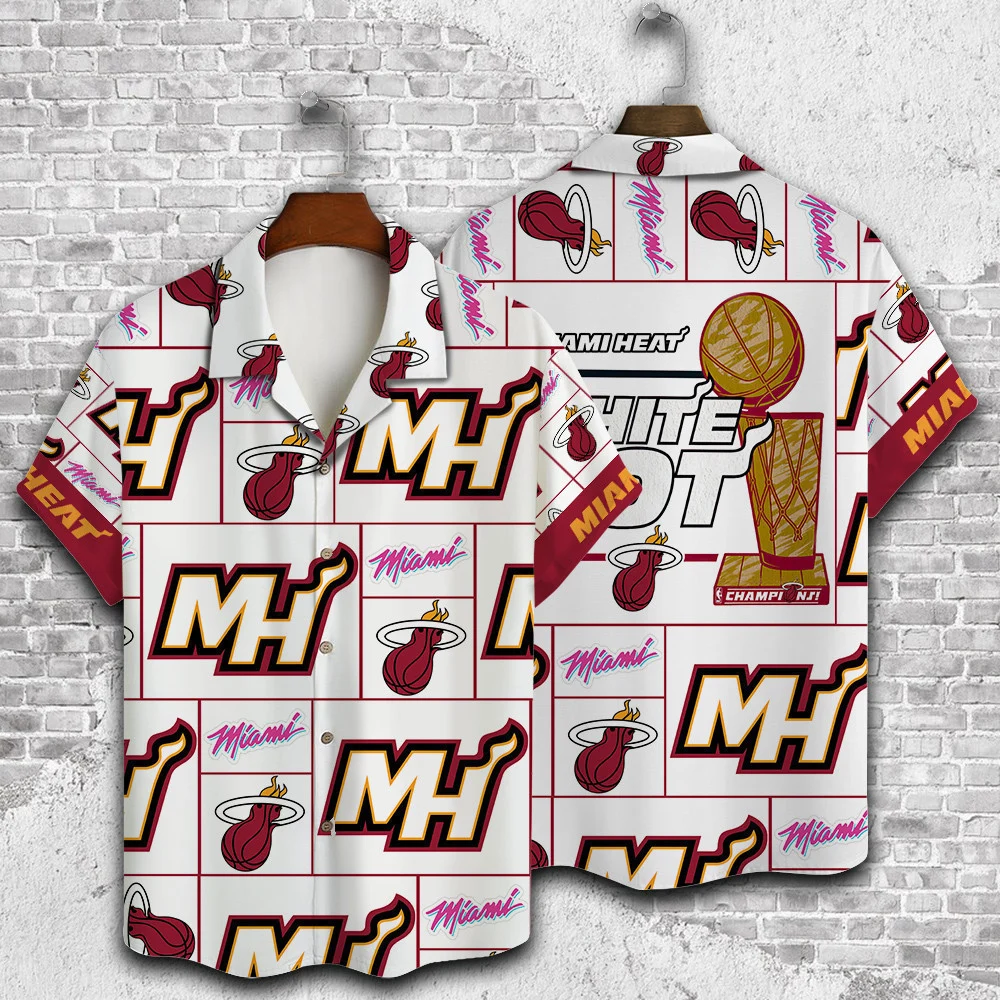 Miami Heat Championship Grid Hawaiian Shirt