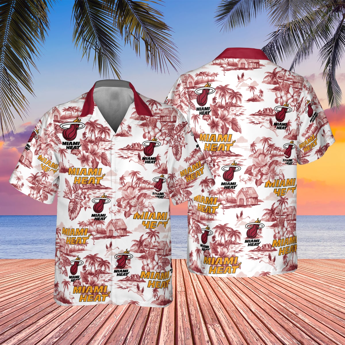 Miami Heat Island Escape Hawaiian Shirt