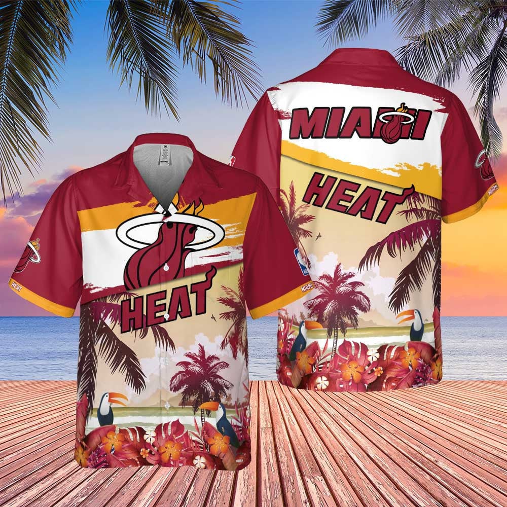 Miami Heat Island Sunset Hawaiian Shirt