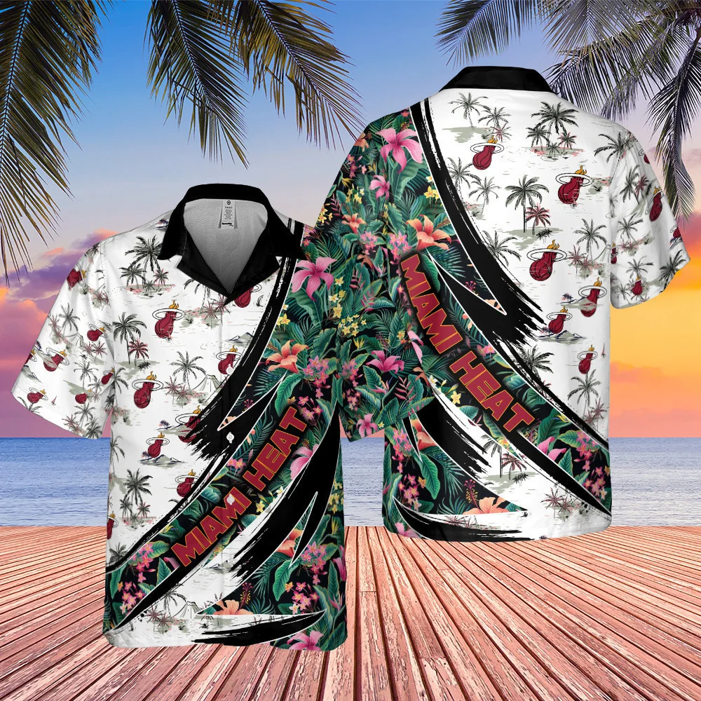 Miami Heat Jungle Breeze Hawaiian Shirt