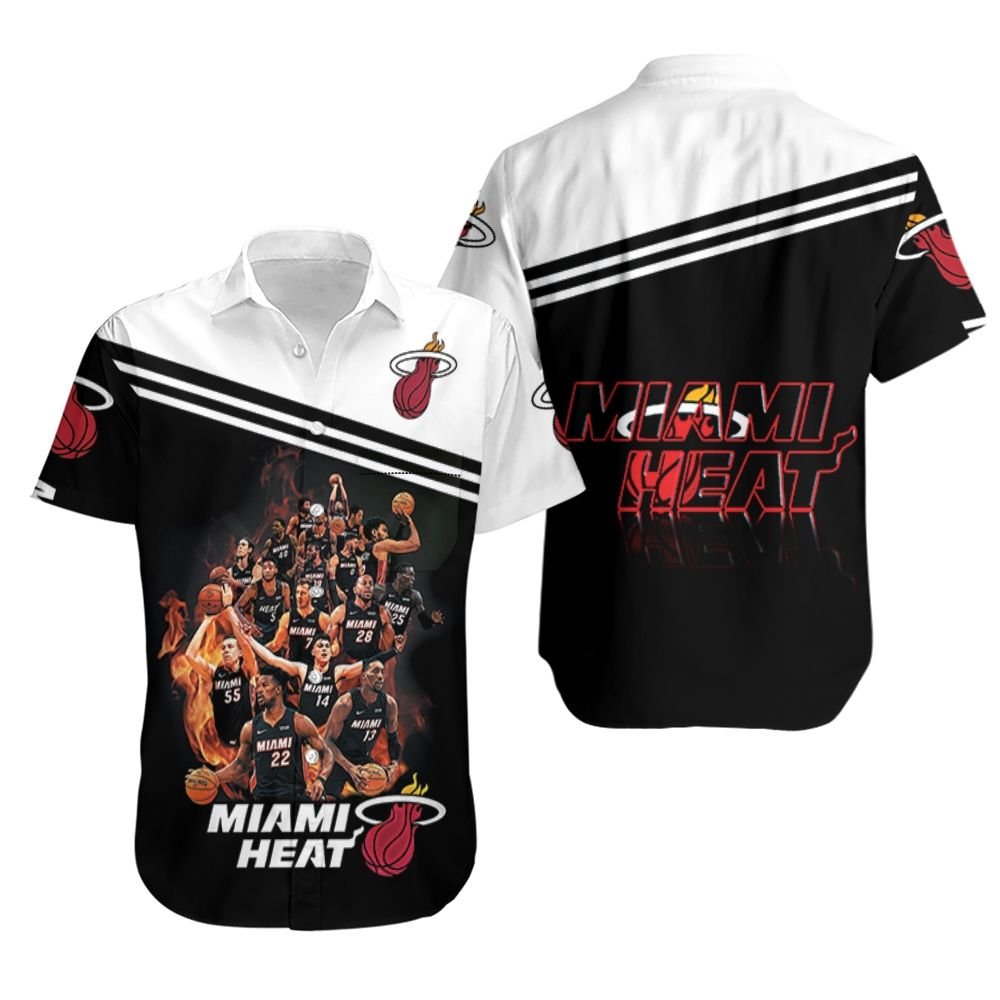 Miami Heat Legends On Flame Hawaiian Shirt