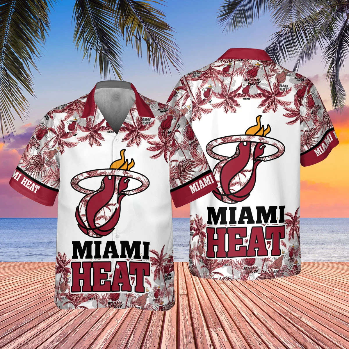 Miami Heat Palms Paradise Hawaiian Shirt