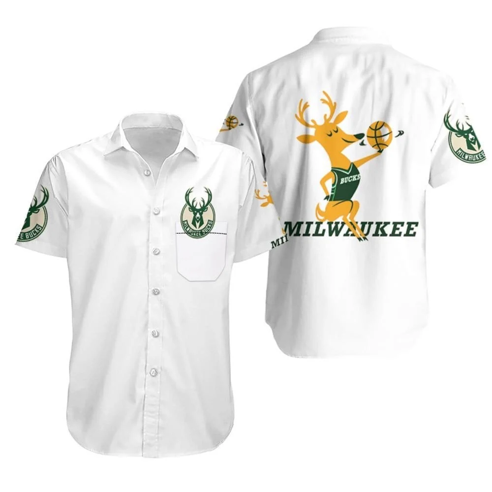 Milwaukee Bucks Classic White ButtonUp Shirt