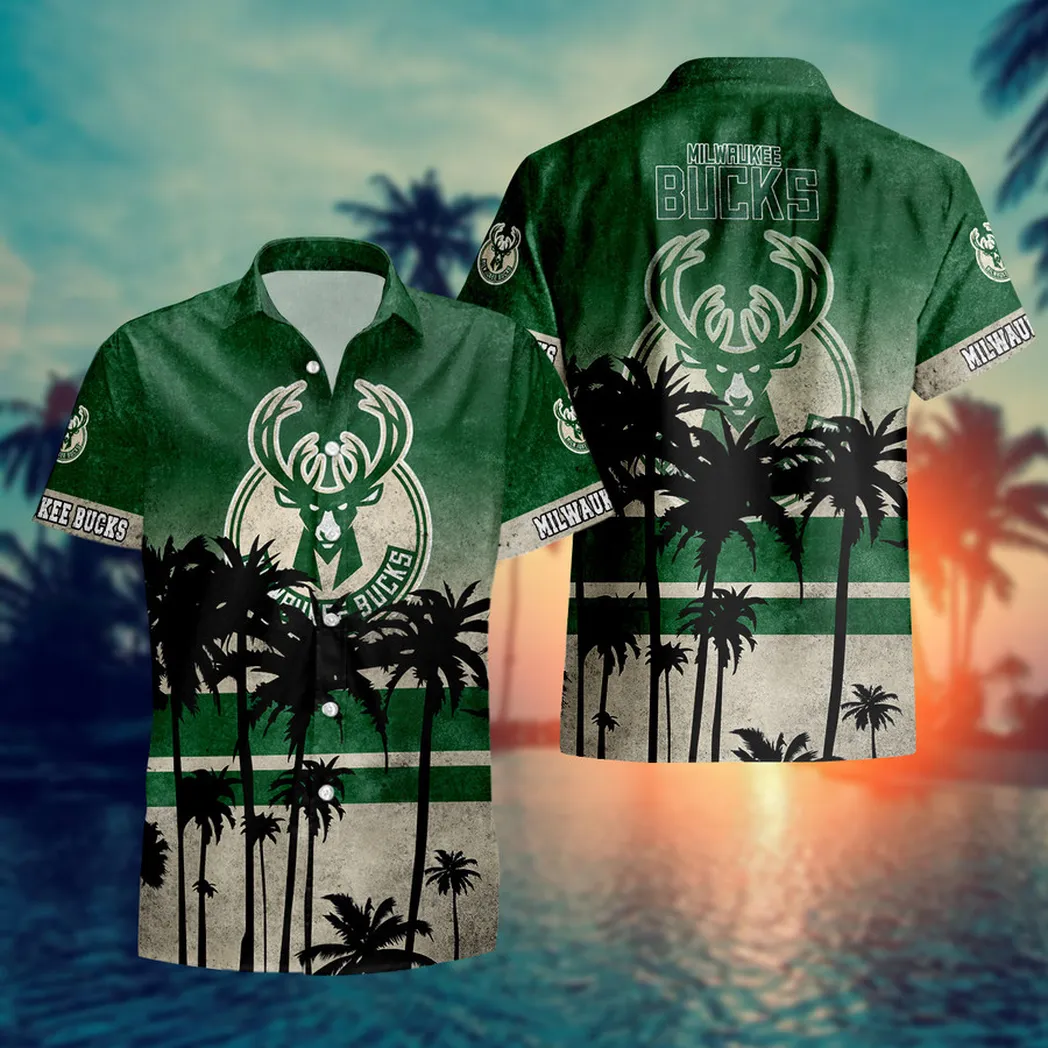 Milwaukee Bucks Palm Sunset Hawaiian Shirt