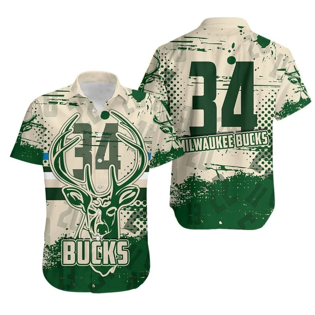 Personalized Milwaukee Bucks Custom Number Hawaiian Shirt